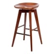 Boraam Wood Bali Bar Height Swivel Bar Stool in Walnut Finish
