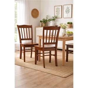 Boraam Wood Shaker Dining Chair in Walnut Finish (Set of 2)
