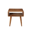 Boraam Wood Zebra Alborg End Table in Rich Walnut Finish
