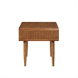Boraam Wood Zebra Alborg End Table in Rich Walnut Finish