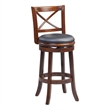 Boraam Wood Georgia Bar Height Swivel  Stool in Cappuccino Finish