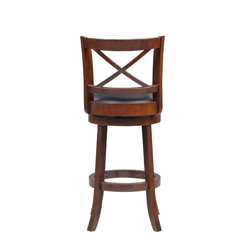 Boraam Wood Georgia Bar Height Swivel  Stool in Cappuccino Finish
