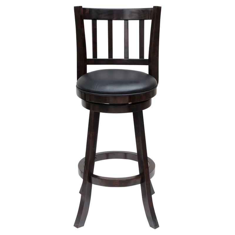 Boraam Wood Bloomington Counter Height Swivel Counter Stool in Cappuccino Finish