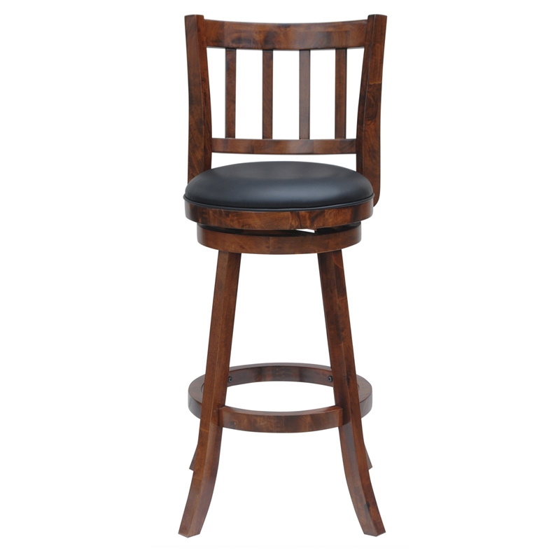 Boraam Wood Bloomington Counter Height Swivel Counter Stool in Cappuccino Finish