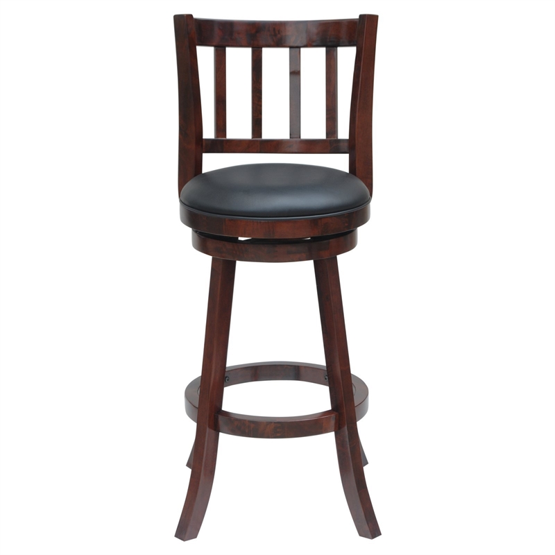 Boraam Wood Bloomington Counter Height Swivel Counter Stool in Cappuccino Finish