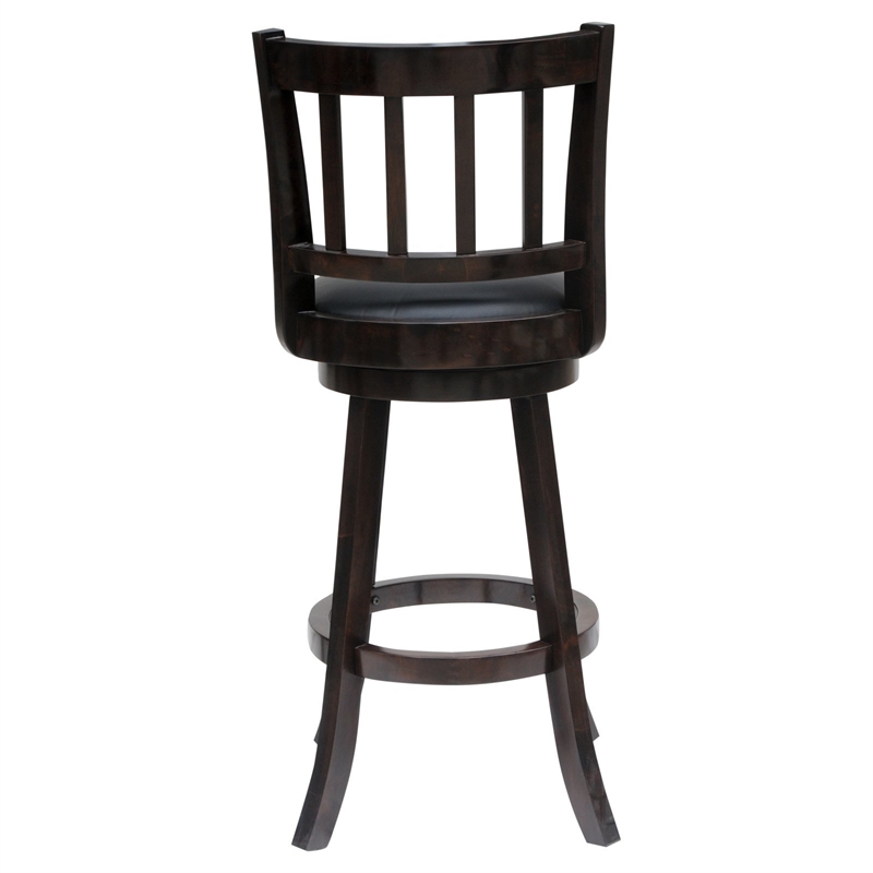 Boraam Wood Bloomington Counter Height Swivel Counter Stool in Cappuccino Finish