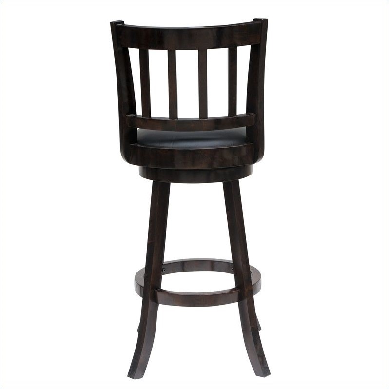 Boraam Wood Bloomington Bar Height Swivel Bar Stool in Cappuccino Finish