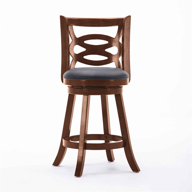 Boraam Siena Counter Height Swivel Counter Stool in Cherry Finish