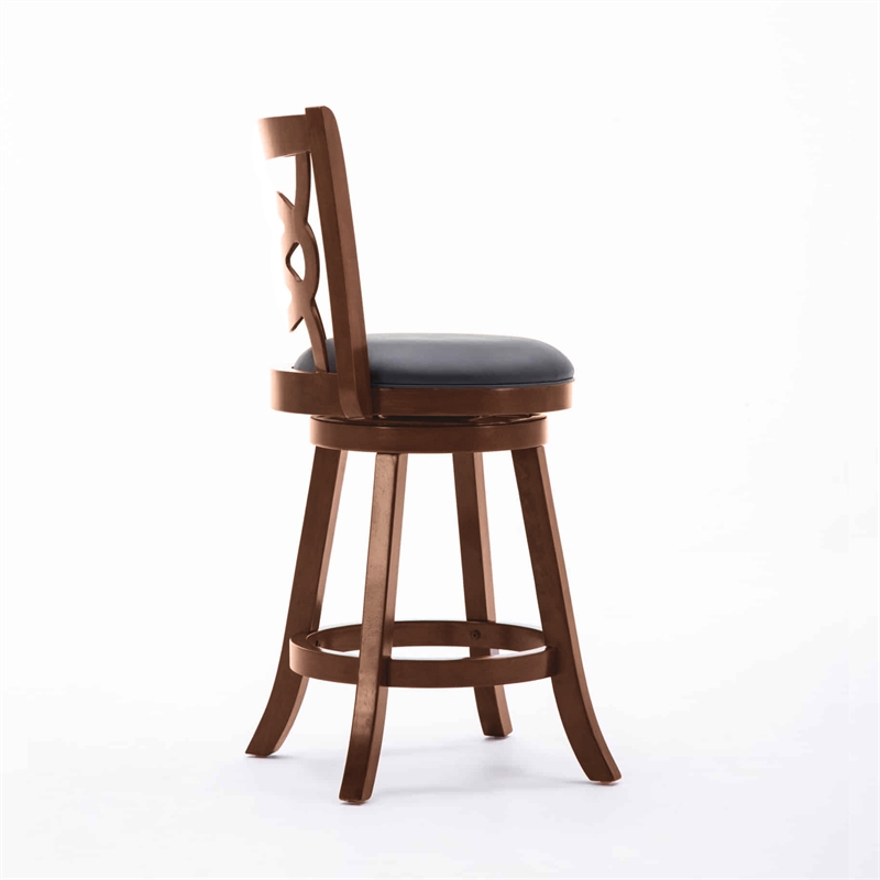 Boraam Siena Counter Height Swivel Counter Stool in Cherry Finish