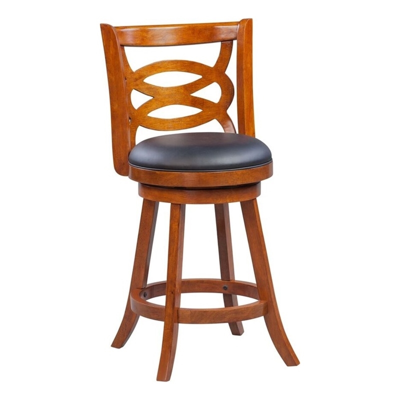 Boraam Wood Siena Counter Height Swivel Counter Stool in Walnut Finish