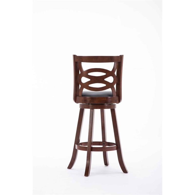Boraam Wood Siena Bar Height Swivel Bar Stool in Cherry Finish