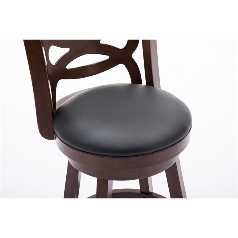 Boraam Siena Bar Height Swivel Bar Stool in Cappuccino Finish