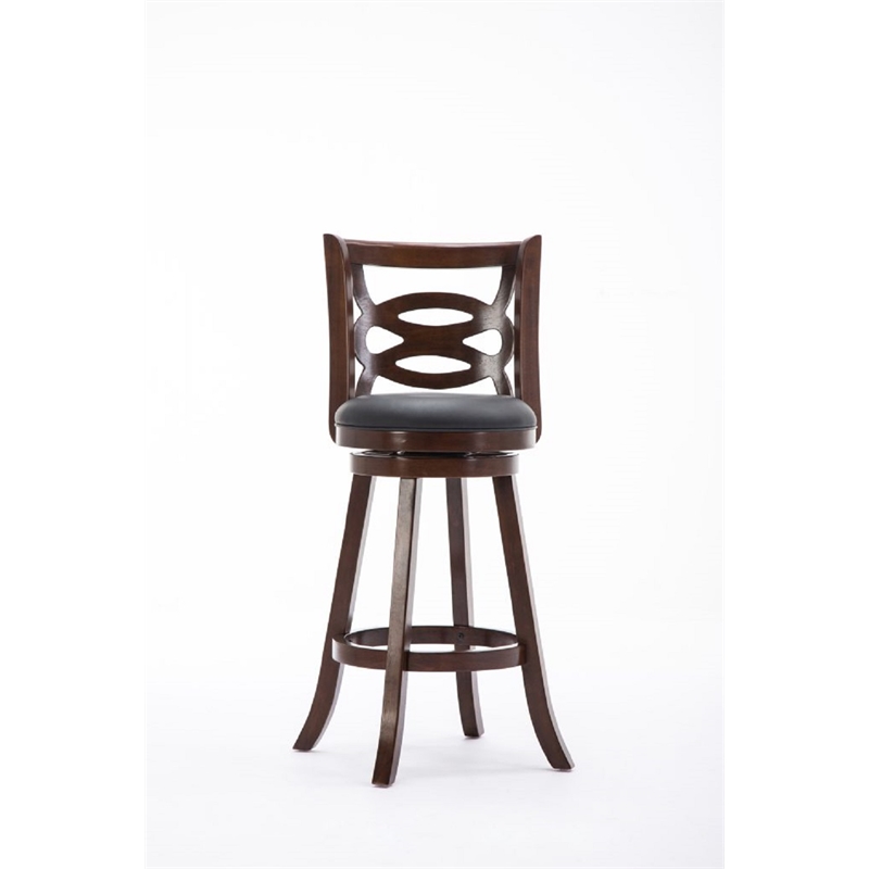 Boraam Siena Bar Height Swivel Bar Stool in Cappuccino Finish