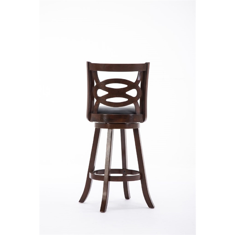 Boraam Siena Bar Height Swivel Bar Stool in Cappuccino Finish