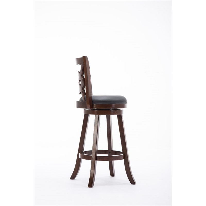 Boraam Siena Bar Height Swivel Bar Stool in Cappuccino Finish