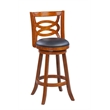 Boraam Wood Siena Bar Height Swivel Bar Stool in Walnut Finish
