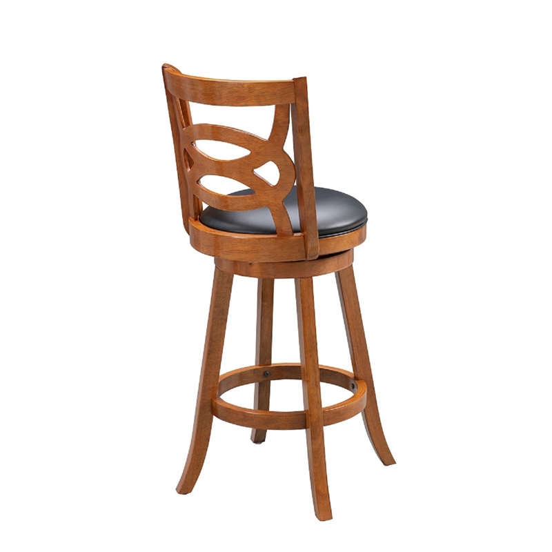 Boraam Wood Siena Bar Height Swivel Bar Stool in Walnut Finish