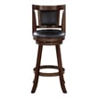 Boraam Wood Avianna Bar Height Faux Leather Swivel Stool in Cappuccino Finish