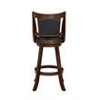Boraam Wood Avianna Bar Height Faux Leather Swivel Stool in Cappuccino Finish