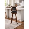 Boraam Wood Avianna Bar Height Faux Leather Swivel Stool in Cappuccino Finish