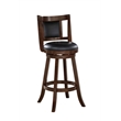 Boraam Wood Avianna Bar Height Faux Leather Swivel Stool in Cappuccino Finish