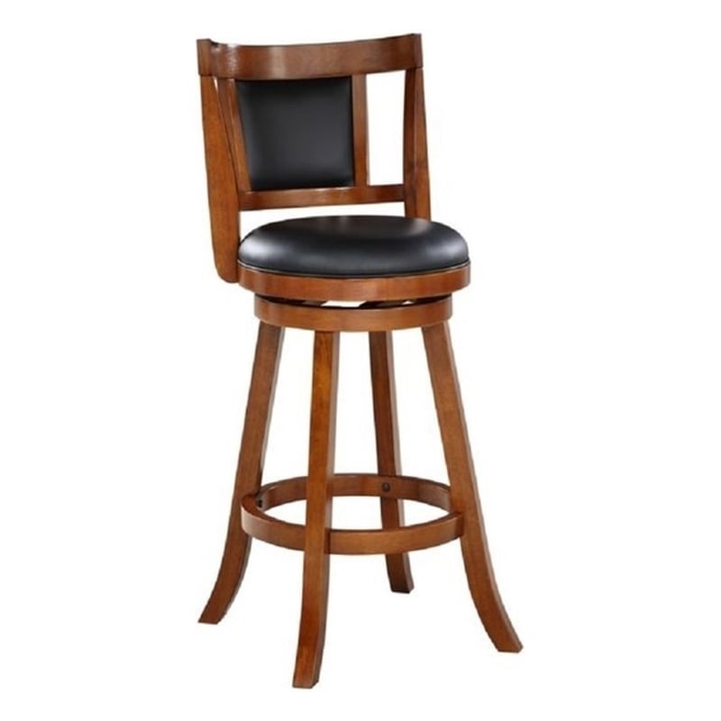 Boraam Wood Avianna Bar Height Swivel Stool in Walnut Finish