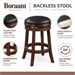 Boraam Wood Faux Leather Swivel Counter Height Stool in Cappuccino Finish