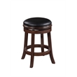 Boraam Wood Faux Leather Swivel Counter Height Stool in Cappuccino Finish