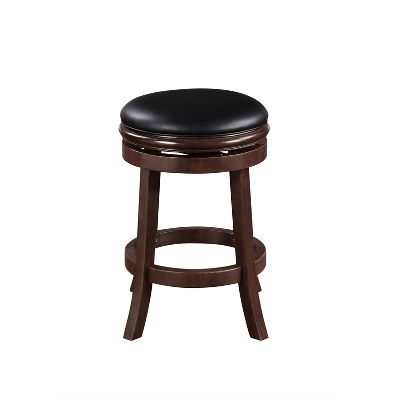 Boraam Wood Faux Leather Swivel Counter Height Stool in Cappuccino Finish