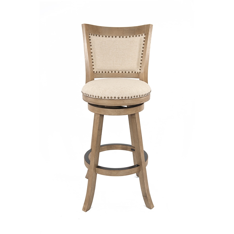 Boraam Melrose Bar Stool in Driftwood Wire-Brush and Ivory