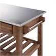 Boraam Sonoma Kitchen Cart with Stainless Steel Top in Barnwood Wire-Brush