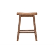 Boraam Wood Sonoma Saddle Counter Stool in Barnwood Wire-Brush Brown Finish