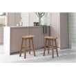 Boraam Wood Sonoma Saddle Bar Stool in Barnwood Wire-Brush/Brown Finish