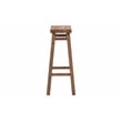Boraam Wood Sonoma Saddle Bar Stool in Barnwood Wire-Brush/Brown Finish
