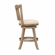 Boraam Sheldon Swivel Counter Stool in Driftwood Wire-Brush and Ivory