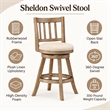 Boraam Sheldon Swivel Counter Stool in Driftwood Wire-Brush and Ivory
