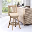 Boraam Wood Sheldon Swivel Counter Stool in Driftwood Wire-Brush and Oatmeal