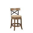 Boraam Wood Myrtle Swivel Counter Stool in Wheat Wire-Brush Brown Finish