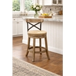 Boraam Wood Myrtle Swivel Counter Stool in Wheat Wire-Brush Brown Finish