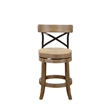 Boraam Wood Myrtle Swivel Counter Stool in Wheat Wire-Brush Brown Finish
