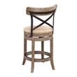 Boraam Wood Myrtle Swivel Counter Stool in Wheat Wire-Brush Brown Finish