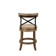 Boraam Wood Myrtle Swivel Counter Stool in Wheat Wire-Brush Brown Finish