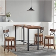 Boraam Wood Myrtle Metal Back Bar Height Stool in Mahogany Brown Finish