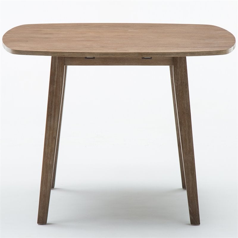 Boraam Wood Boulder Dining Table in Barnwood Wire-Brush Brown Finish