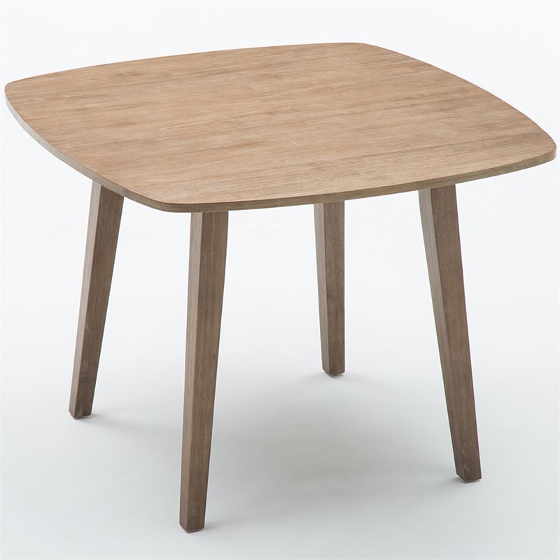 Boraam Wood Boulder Dining Table in Barnwood Wire-Brush Brown Finish