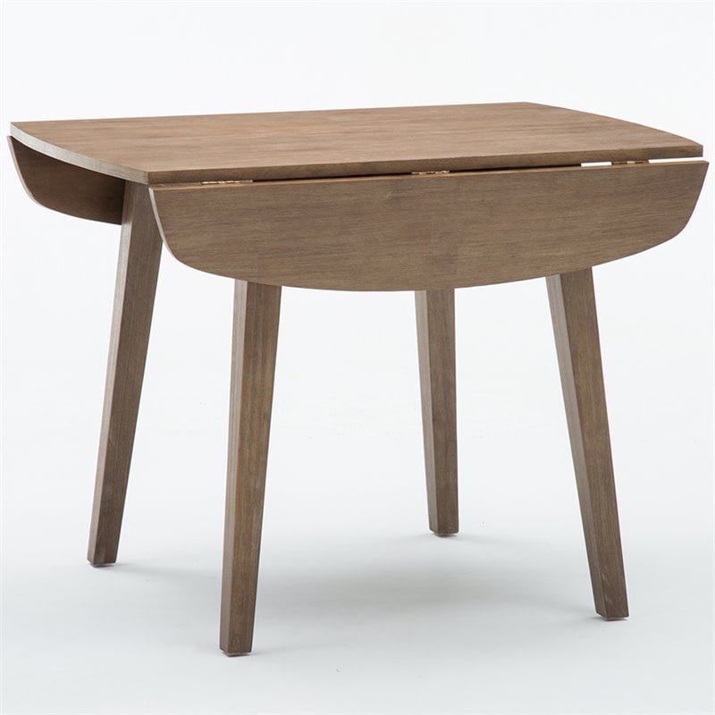 Boraam Wood Boulder Dining Table in Barnwood Wire-Brush Brown Finish
