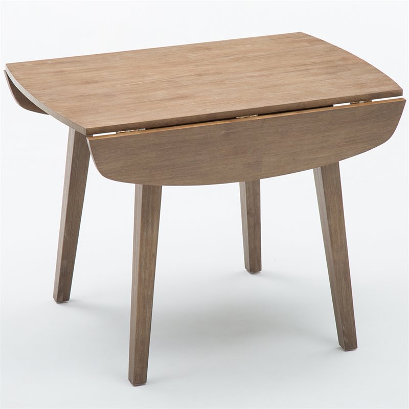 Boraam Wood Boulder Dining Table in Barnwood Wire-Brush Brown Finish