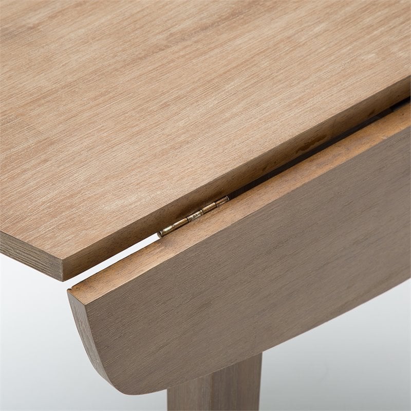 Boraam Wood Boulder Dining Table in Barnwood Wire-Brush Brown Finish