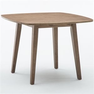 Boraam Wood Boulder Dining Table in Barnwood Wire-Brush Brown Finish