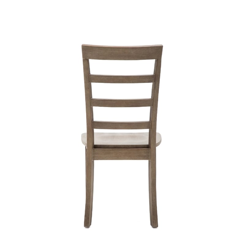 Boraam Wood Boulder Dining Chair in Barnwood Wire-Brush  Brown finish (Set of 2)